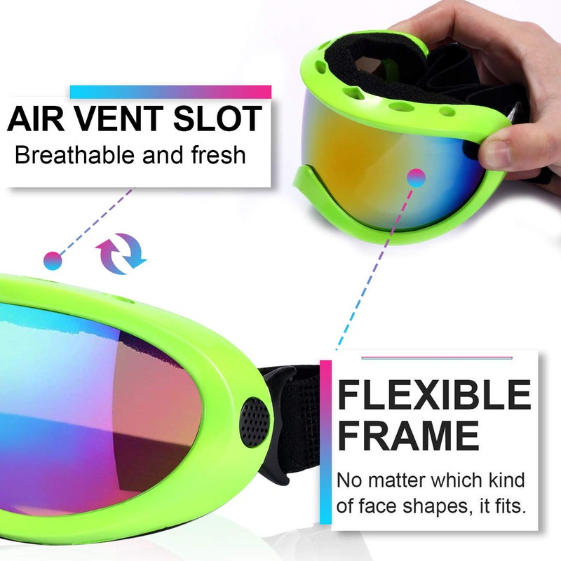 Rngeo Ski Goggles, Pack of 2, Snowboard Goggles for Kids, Boys & Girls, Youth, Men - Image 3